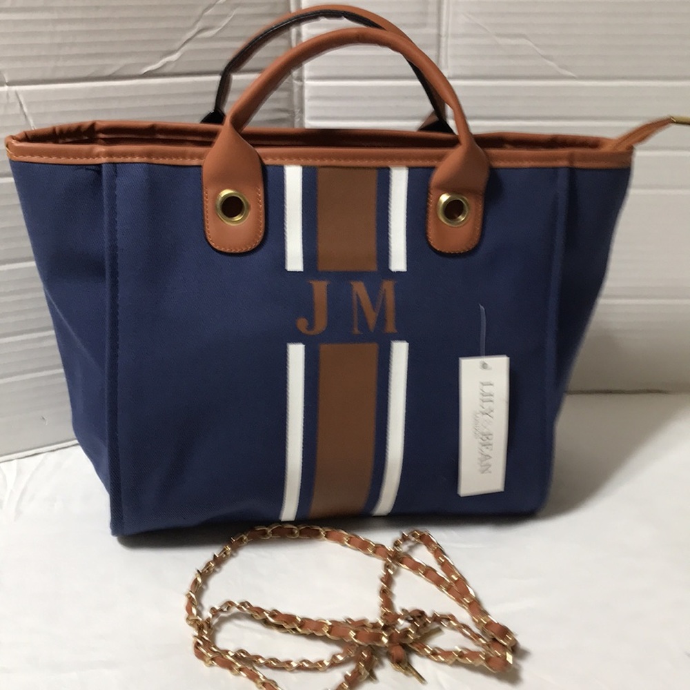 Lily & Bean London canvas bag with non leather triim/extra chain shoulder strap